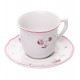 Xícara 90ml Avulsa de Café com Pires Florescer Rosa Cerâmica